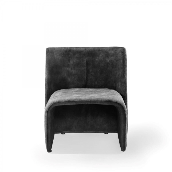 28" Dark Grey Velvet Solid Color Side Chair N270-488451