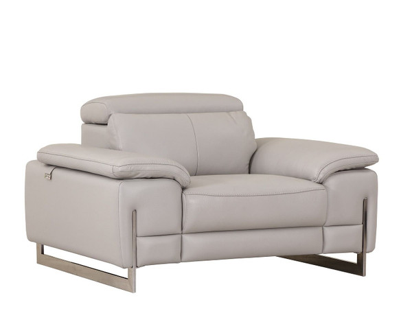 31" Light Grey Tasteful Leather Chair N270-329682