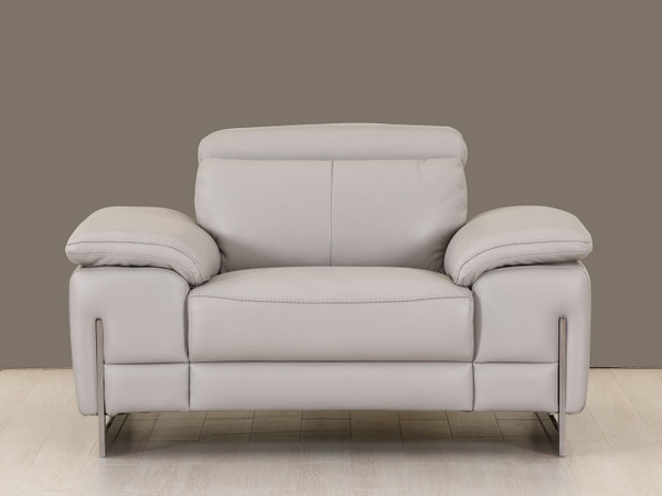 31" Light Grey Tasteful Leather Chair N270-329682