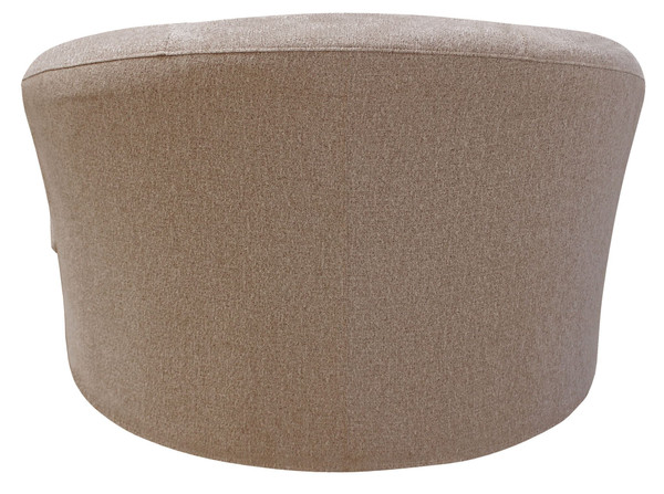 44" Sand Linen Upholstered Swivel Round Accent Chair And Toss Pillows N270-490984