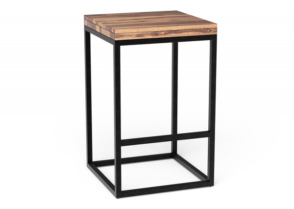 25" Brown And Black Iron Backless Counter Height Bar Chair N270-379807