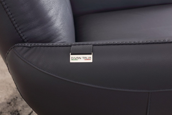 43" Navy Contemporary Leather Lounge Chair N270-329695