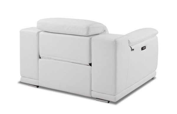 Mod Winter White Italian Leather Recliner Chair N270-476509