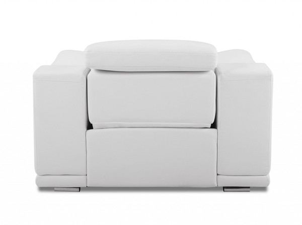 Mod Winter White Italian Leather Recliner Chair N270-476509