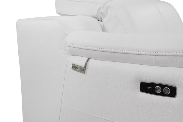 Mod Winter White Italian Leather Recliner Chair N270-476509