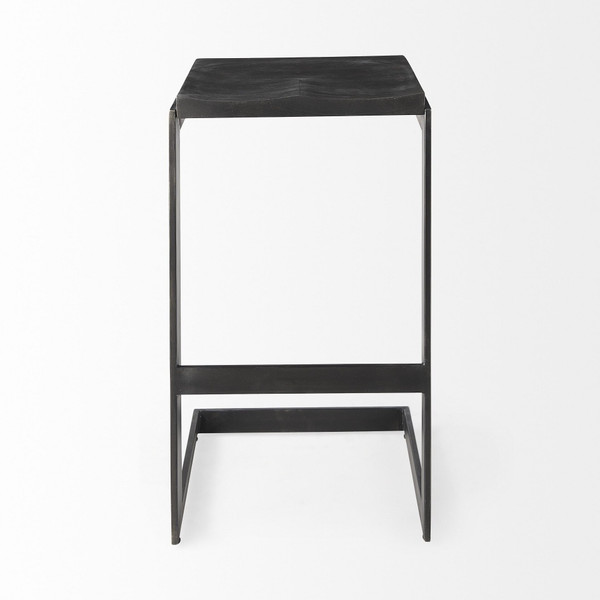 30" Black Solid and Manufactured Wood Backless Bar Height Bar Chair N270-393437