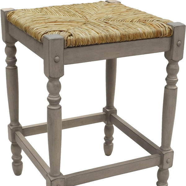 24" Natural And Gray Solid Wood Backless Counter Height Bar Chair N270-516142