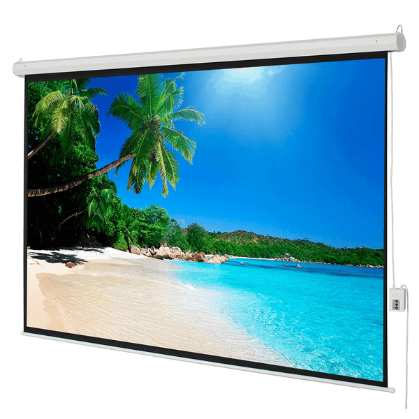 100" 4:3 80" x 60" Viewing Area Motorized Projector Screen with Remote Control Matte White T575-S0671283859