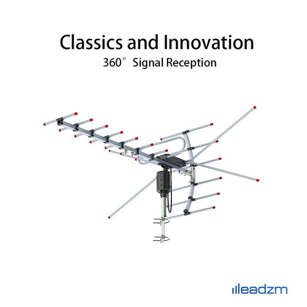 TA-001 360?°Rotation UV 45-230MHz/470-860MHz 15-22dB Outdoorn Antenna Black T575-S0671294829