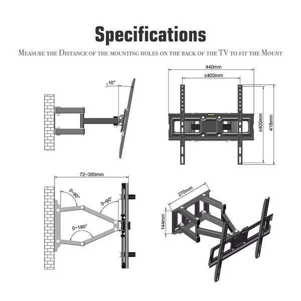 26-55 Inch Double Pendulum Large Base TV Stand TMDS-105 Bearing 40Kg/Vese400*400/Upper And Lower-10 T575-S0671348148
