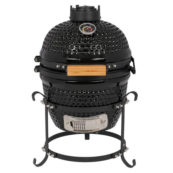 13in Round Ceramic Charcoal Grill Black T575-S0671288352