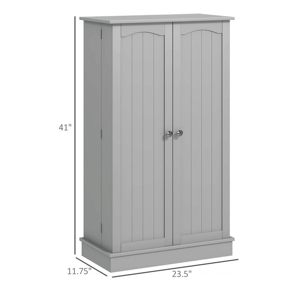 Simple Triamine Adjustable Shelves Sideboard With Door Cabinet White, Gray-AS T575-S0671347984