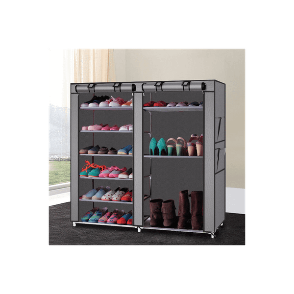 Double Rows 9 Lattices Combination Style Shoe Cabinet Gray T575-S0671296471