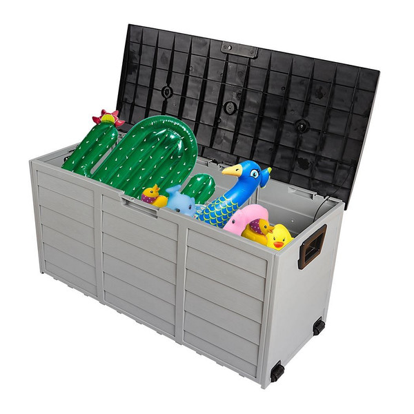 75gal 260L Outdoor Garden Plastic Storage Deck Box Chest Tools Cushions Toys Lockable Seat T575-S0671271426