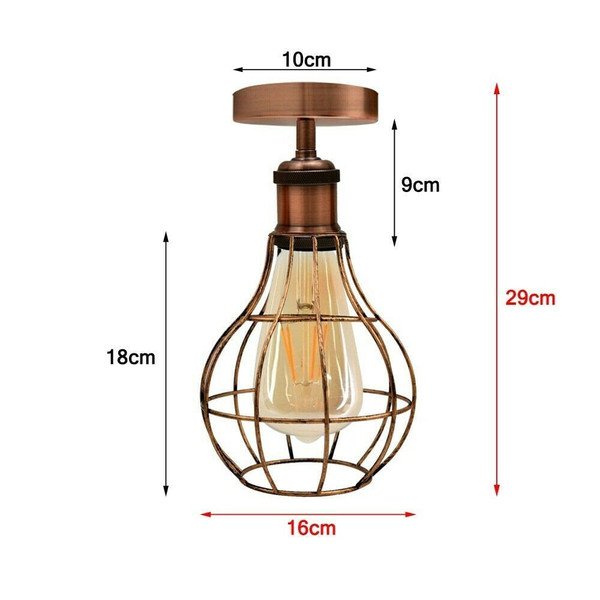 Ceiling Light Vintage wire cage Shade Modern Style Fitting Metal Flush Mount~1532 T575-S0671386719