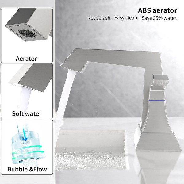 2-Handle Heavy Duty Bathroom Faucet with Drain and Supply Kits, Modern Style Lavatory Deck Mounted  T575-S0671290025