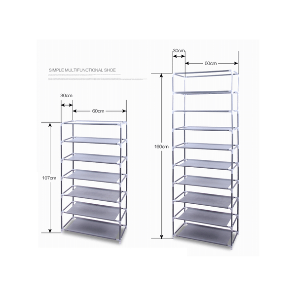 Fashionable Room-saving 9 Lattices Non-woven Fabric Shoe Rack Gray T575-S0671270083