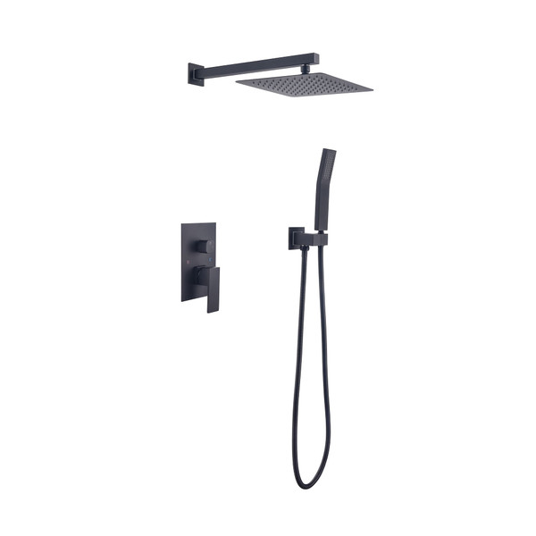 10 inch Shower Head Bathroom Luxury Rain Mixer Shower Complete Combo Set Wall Mounted T575-S0671296770