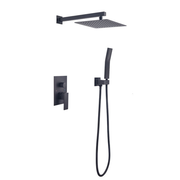 10 inch Shower Head Bathroom Luxury Rain Mixer Shower Complete Combo Set Wall Mounted T575-S0671387492