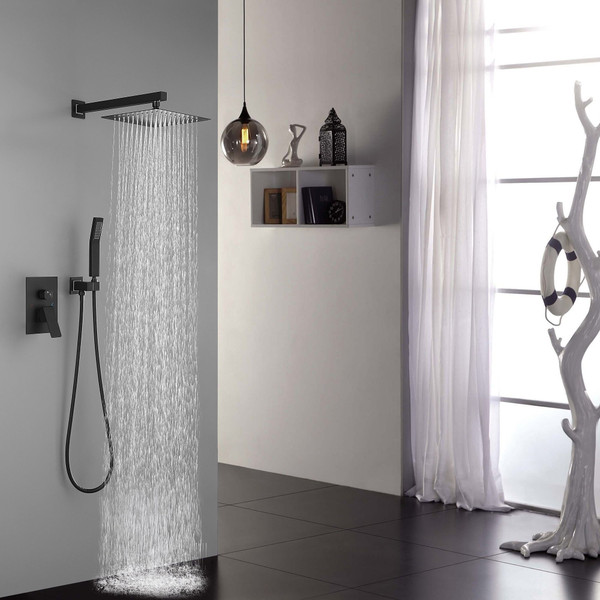 10 inch Shower Head Bathroom Luxury Rain Mixer Shower Complete Combo Set Wall Mounted T575-S0671387492