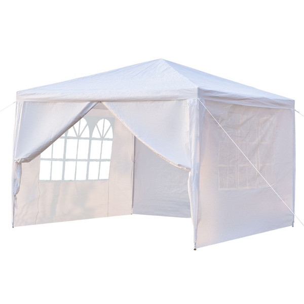 3 x 3m Four Sides Portable Home Use Waterproof Tent with Spiral Tubes White T575-S0671290412