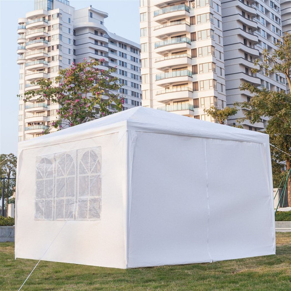 3 x 3m Four Sides Portable Home Use Waterproof Tent with Spiral Tubes White T575-S0671290412