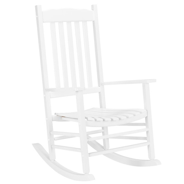 68.5*86*115CM Square Wooden Rocking Chair Wavy Backboard White T575-S0671287494