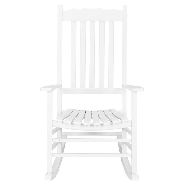 68.5*86*115CM Square Wooden Rocking Chair Wavy Backboard White T575-S0671287494