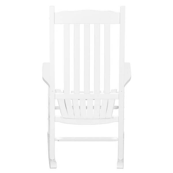 68.5*86*115CM Square Wooden Rocking Chair Wavy Backboard White T575-S0671287494