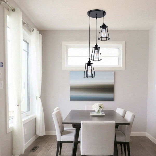 3-Lights Cage Pendant Light Hanging Lamp Ceiling Light Fixture~1381 T575-S0671387338