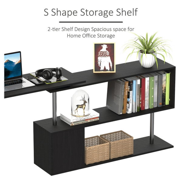 Computer Desk L-Shaped-Black T575-S0671429664
