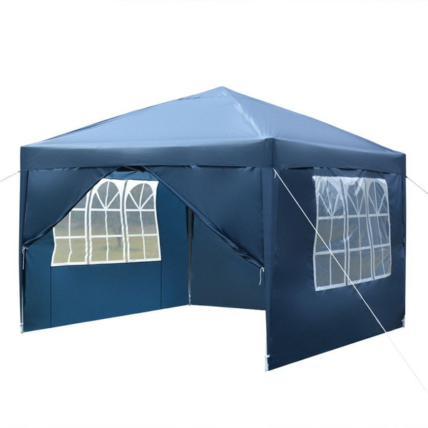 3 x 3m Two Doors & Two Windows Practical Waterproof Right-Angle Folding Tent Blue T575-S0671285576
