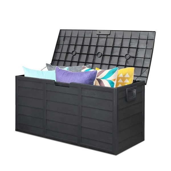 75gal 280L Outdoor Garden Plastic Storage Deck Box Chest Tools Cushions Toys Lockable Seat BLACK T575-S0671273337