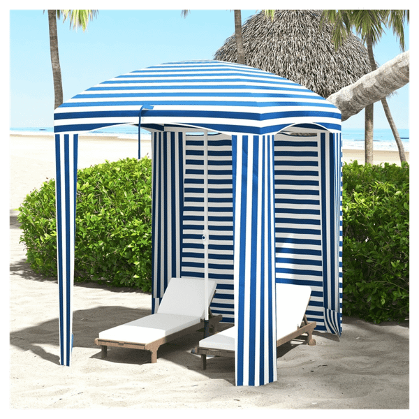 Outdoor Umbrella-Blue White T575-S0671401919