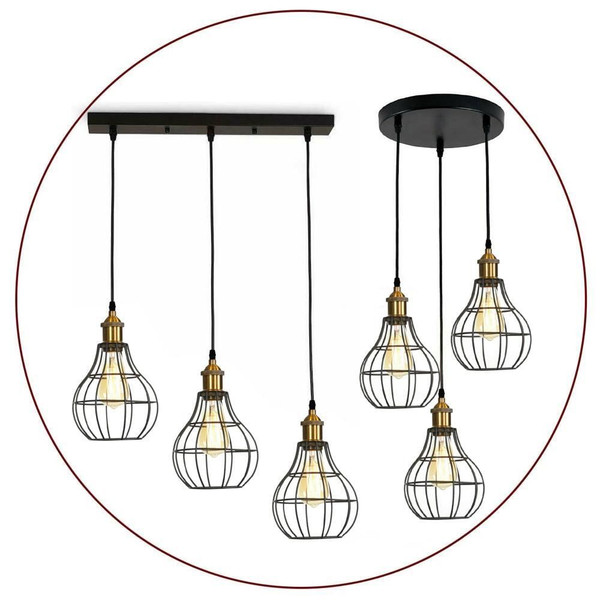 Vintage Industrial Wire Cage Style Retro Ceiling Pendant Light 3 Head Ceiling Lamp~1451 T575-S0671387319