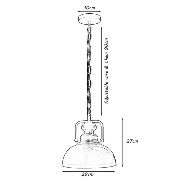 Industrial Chain pendant Light Metal Shade Farmhouse Style Pendant Light~1545 T575-S0671386722
