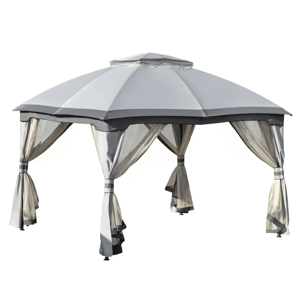 10ft x12ft Outdoor Gazebo, Grey-AS T575-S0671348030