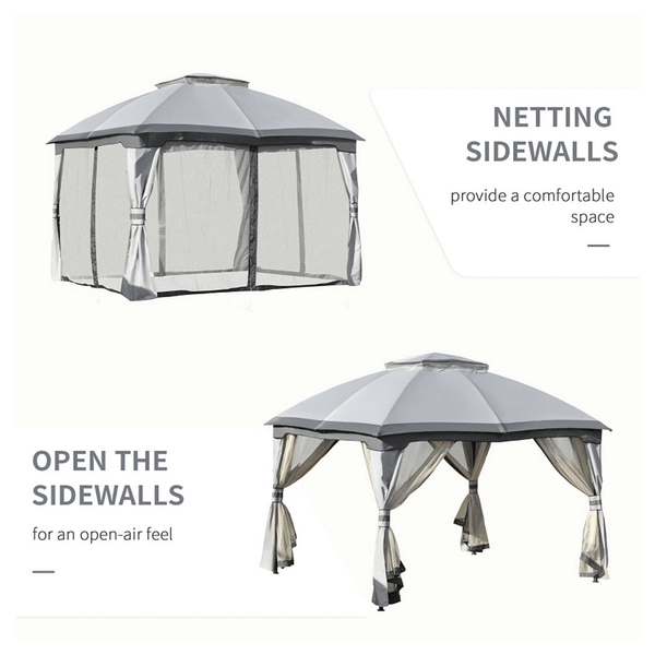 10ft x12ft Outdoor Gazebo, Grey-AS T575-S0671348030