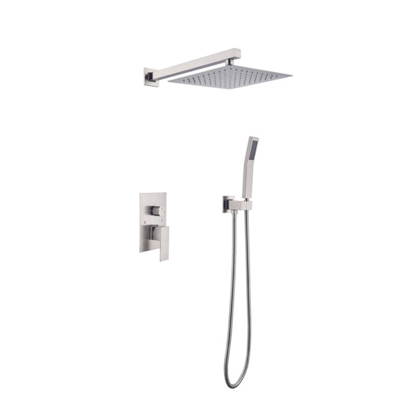10 inch Shower Head Bathroom Luxury Rain Mixer Shower Complete Combo Set Wall Mounted T575-V0671300977