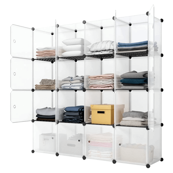 16-Cube Storage Shelf Cube Shelving Bookcase Bookshelf Organizing Closet Toy Organizer Cabinet Whit T575-S0671290886