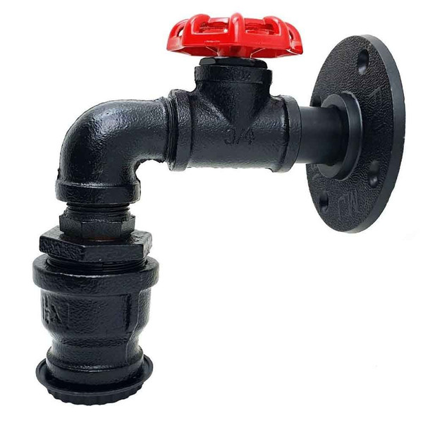 Black Rustic Water Pipe Wall Light Fitting Industrial Sconce~1582 T575-V0671388237