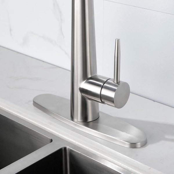 Kitchen Faucet with Pull Down Sprayer Brushed Nickel, High Arc Single Handle Kitchen Sink Faucet wi T575-S0671287827