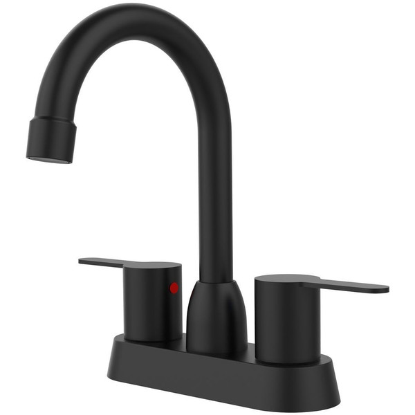 2 Handles Matt Black Faucet, Brushed Nickel Centerset RV Bathroom Faucets for 3 Hole T575-S0671294873