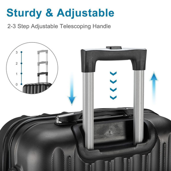 Vertical pattern four-in-one universal wheel with handle trolley case 16in 20in 24in 28in ABS alumi T575-S0671443254