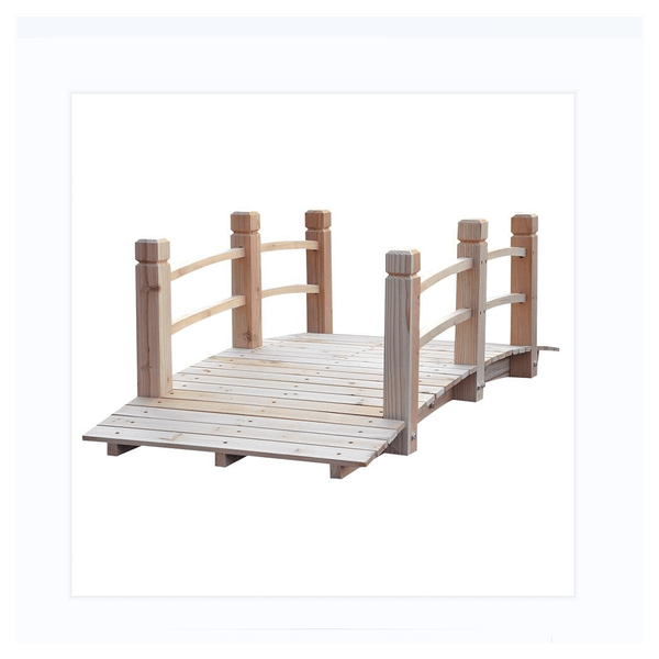 5 ft Wooden Garden Bridge Arc Footbridge T575-S0671281623