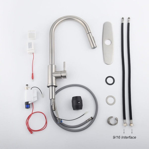 Touch Kitchen Faucet with Pull Down Sprayer-Brushed Nickel T575-S0671295409