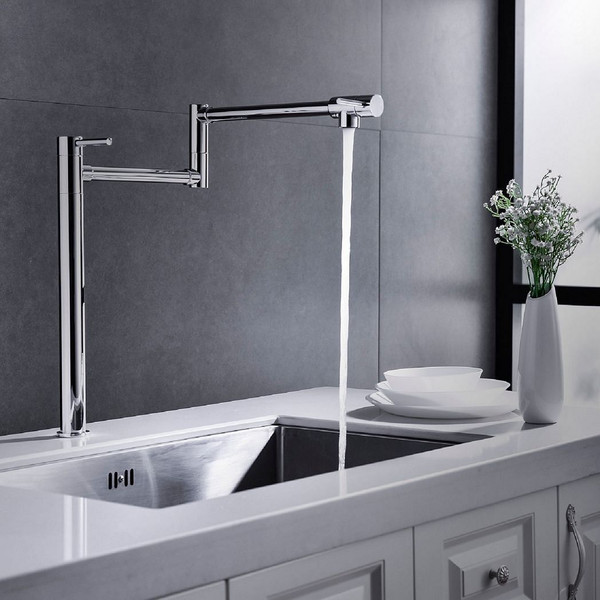 Pot shaped filler folding kitchen faucet with extended handle T575-S0671275881