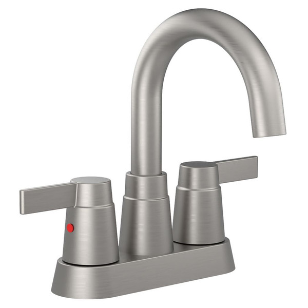 Bathroom Faucet Brushed Nickel 2-Handle Bathroom Sink Faucet 360 Degree High Arc Swivel Spout Cente T575-S0671296686