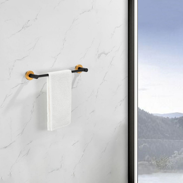 Bathroom Hardware Set, Thicken Space Aluminum 6 PCS Towel bar Set- Black Gold 24 Inches Wall Mounted T575-S0671275068