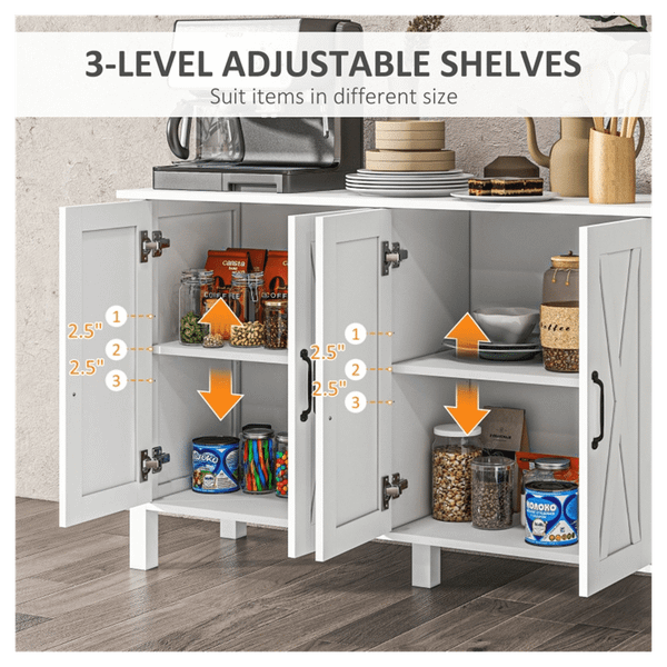 Kitchen Buffet Cabinet White T575-S0671368726